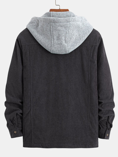Gabriel | Quilted Lined Corduroy Hooded Coat
