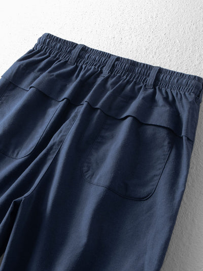Badr® | Linen Cotton Blend Drawstring Shorts