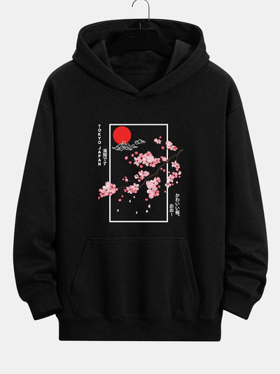 Eugene | Cherry Blossom Slogan Print Relax Fit Hoodie
