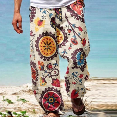 Men's Vine Loose Printed Drawstring Pants