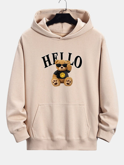 Milo | Hello Sunglasses Bear Print Relax Fit Hoodie