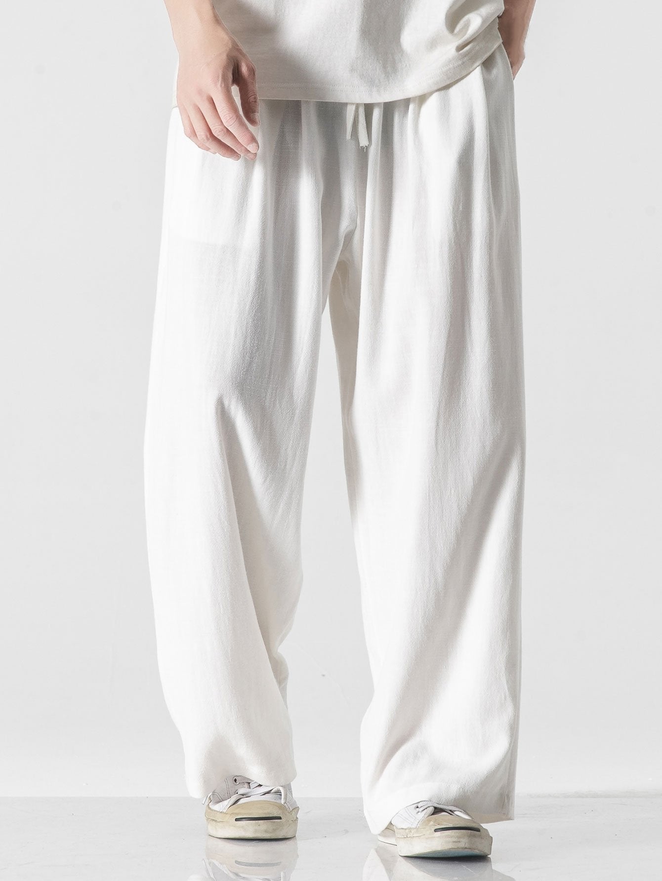 Karel® | Natural Comfort: Wide Relax Fit Pants In Linen And Cotton Blend