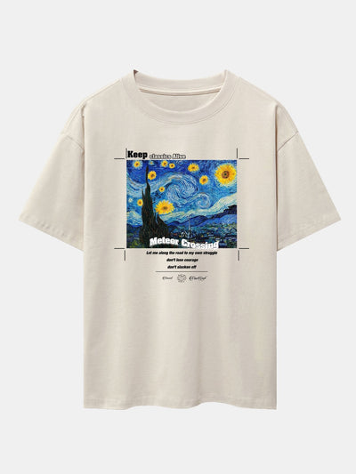 Aegon® | Abstract Painting Print Drop Shoulder Oversize T-Shirt