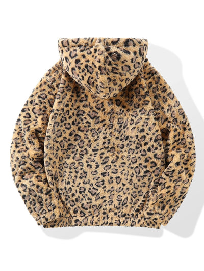 Lamar | Leopard Print Faux Fur Hoodie