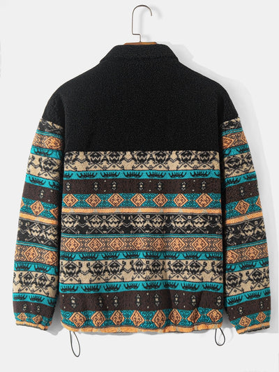 Wyatt | Teddy Fleece Ethnic Print Coat
