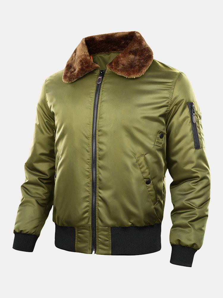 Ronan | Quilted Lined Bomber Jacket With Faux Fur Collar