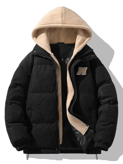 Leo | Corduroy Hooded Puffer Coat