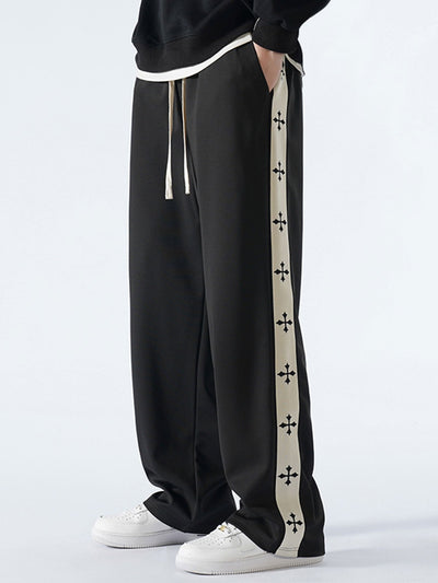 Bach® | Relax Fit Cross Side Stripe Straight Leg Pants