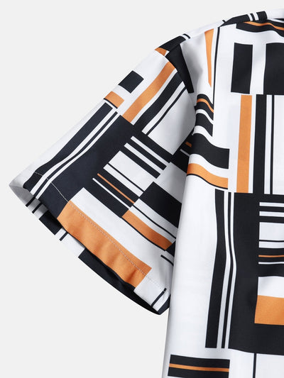 Atilio® | Geometry Print Button Up Shirt