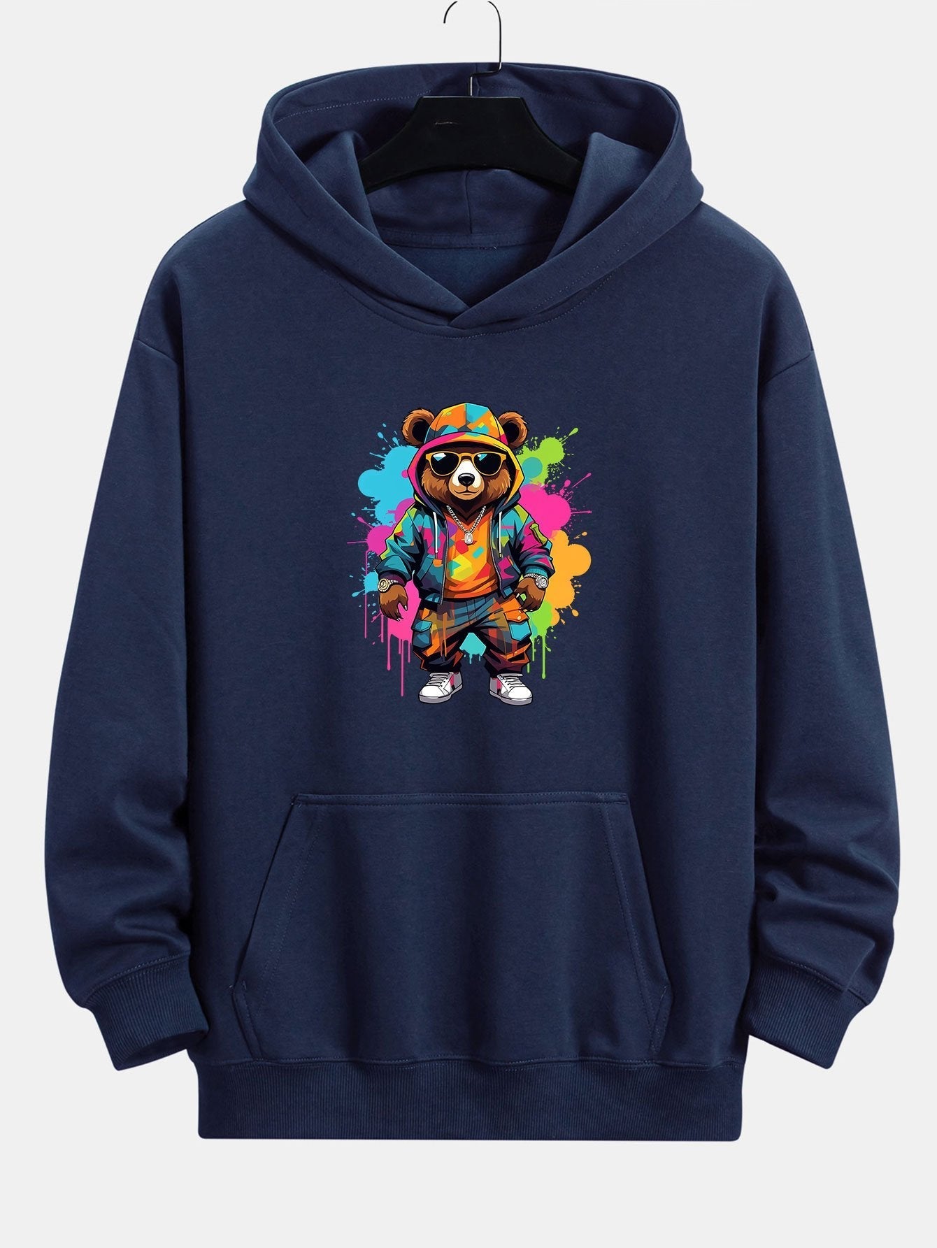 Houston | Ink Bear Print Relax Fit Hoodie