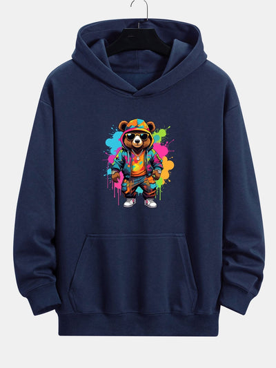 Houston | Ink Bear Print Relax Fit Hoodie