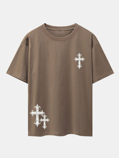 Aníbal® | Cross Print Drop Shoulder Oversize T-Shirt