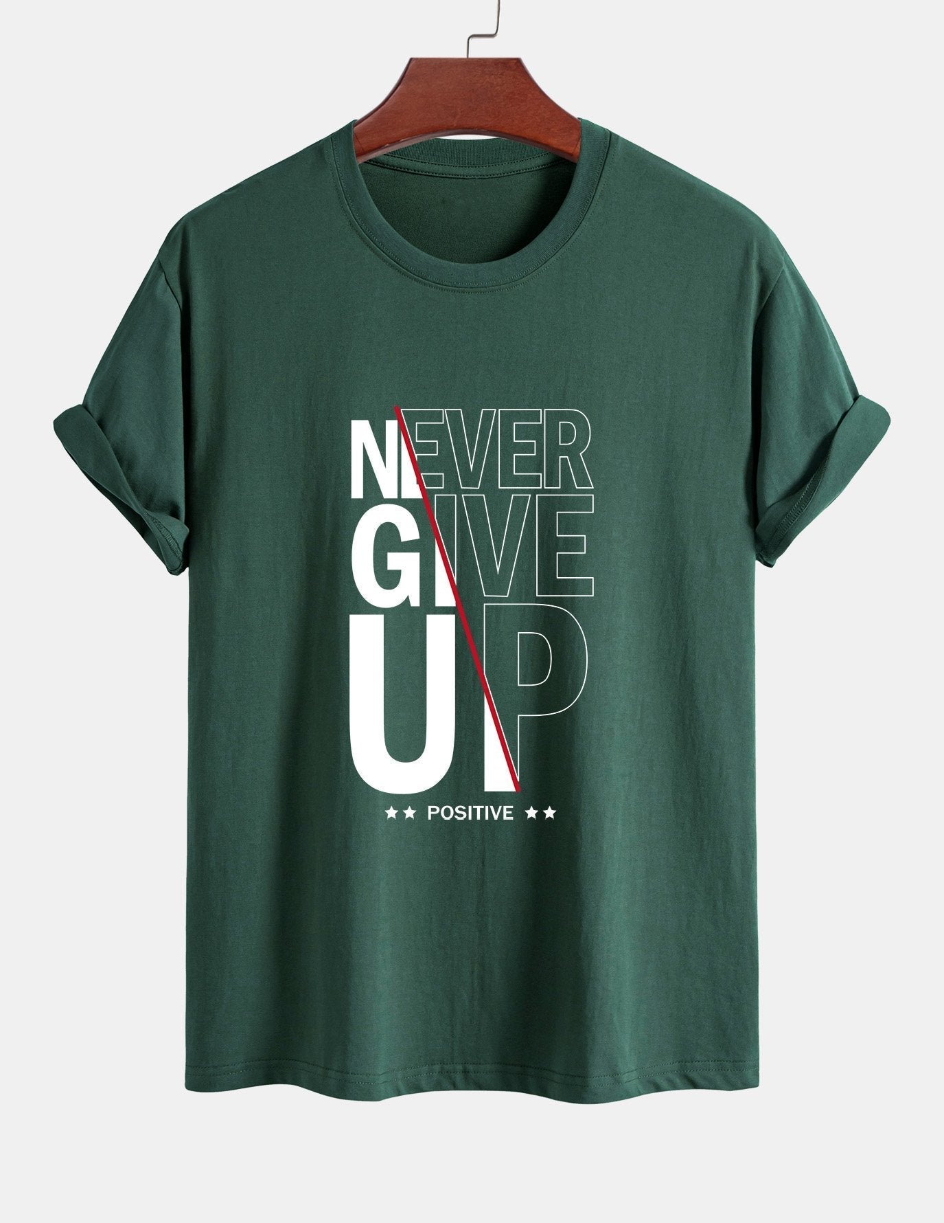 Trasímaco® | Never Give Up Print Cotton T-Shirt