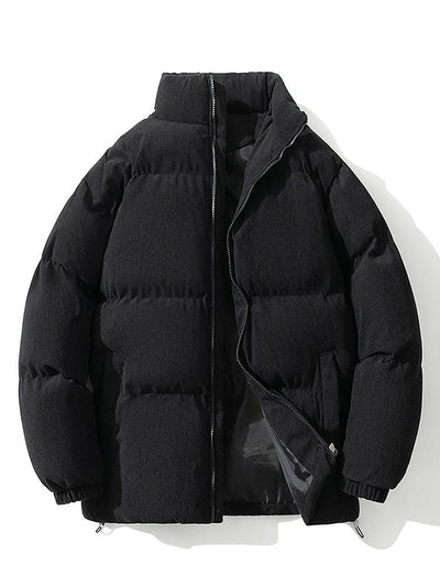 Cyrus | Funnel Neck Corduroy Puffer Coat