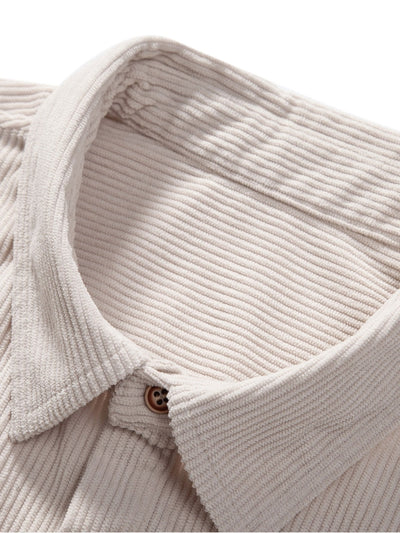 Amyas® | Long Sleeve Polo Neck Corduroy Shirt