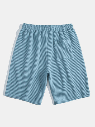 Adalton® | Knitted Waffle Arc Hem Hooded T-Shirt & Drawstring Waffle Shorts