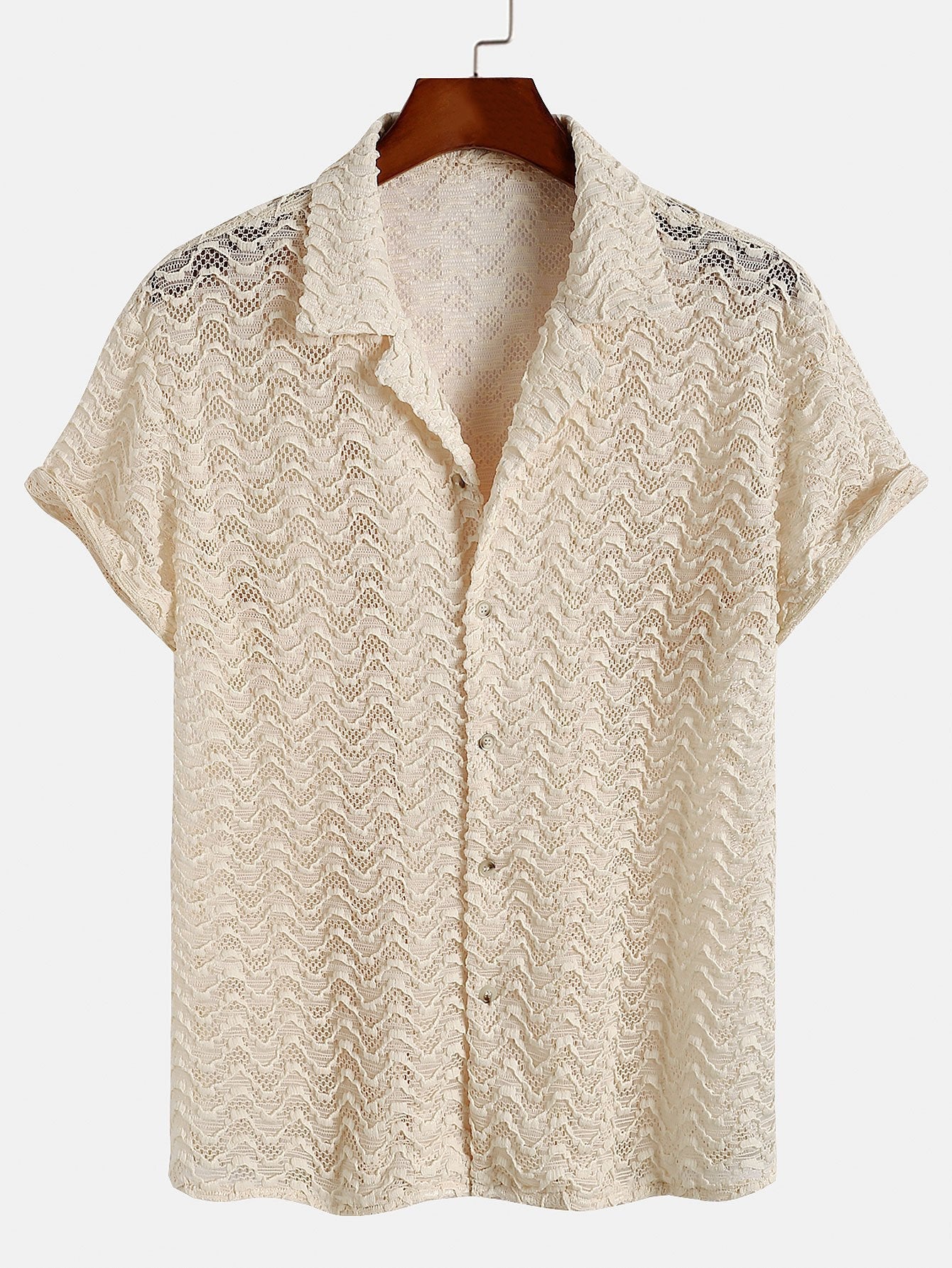 Arvel® | Wavy Jacquard Textured Cuban Shirt