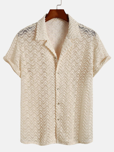 Arvel® | Wavy Jacquard Textured Cuban Shirt