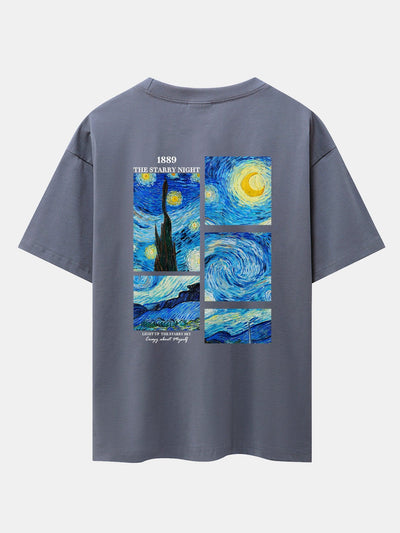 Hugh® | The Starry Night Back Print Drop Shoulder Oversize T-Shirt