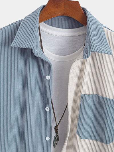 Zion® | Two Tone Corduroy Button Up Shirt