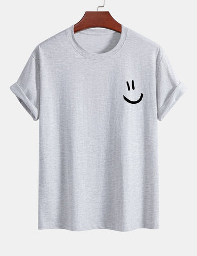 Ernest® | Regular Fit Smiley Face Print Cotton T-Shirt