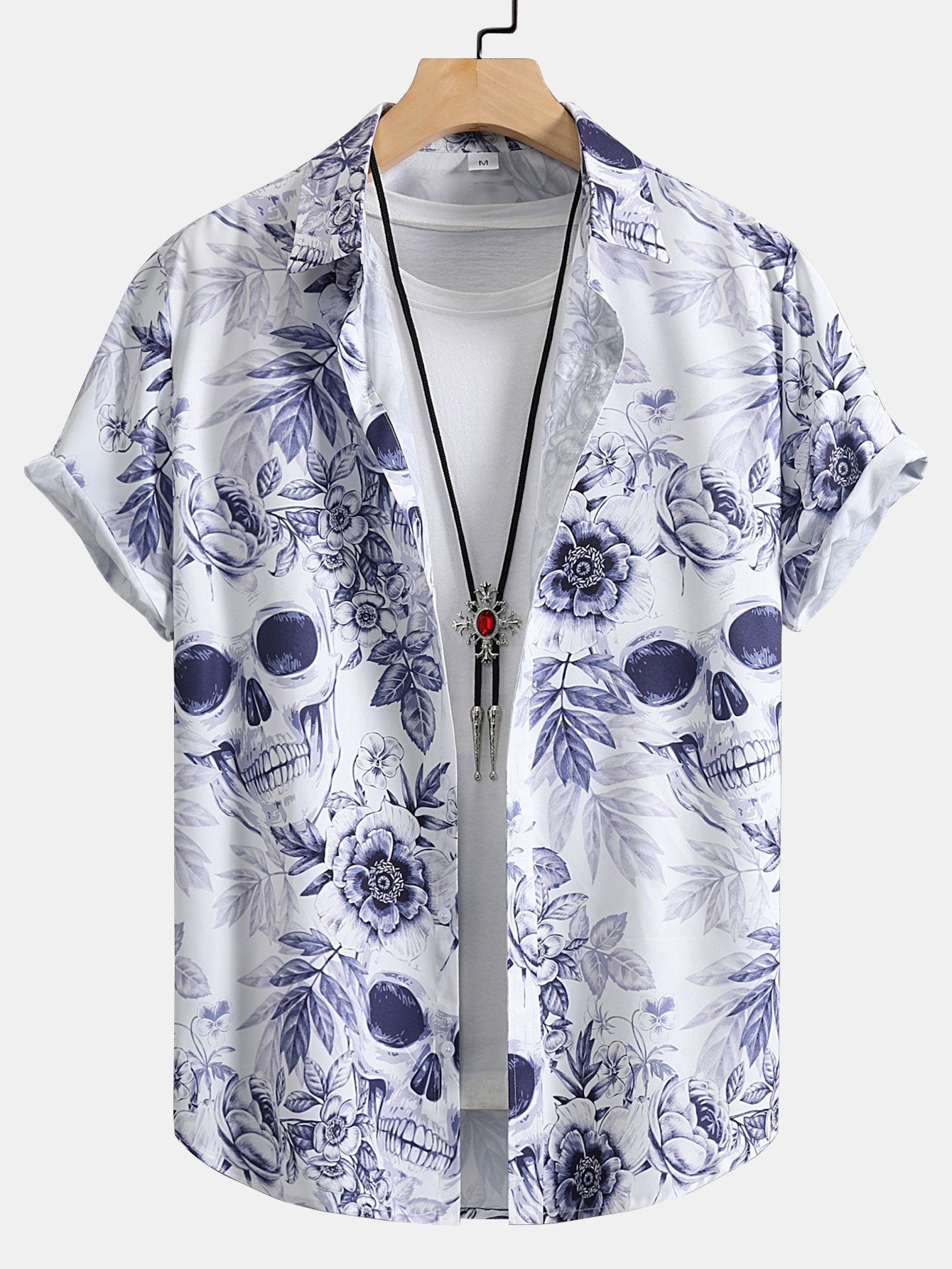 Amarildo® | Skull Floral Print Button Up Shirt