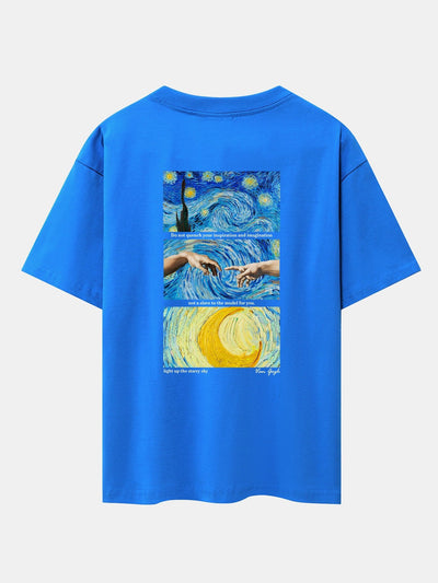 Isaac® | The Starry Night Back Print Drop Shoulder Oversize T-Shirt