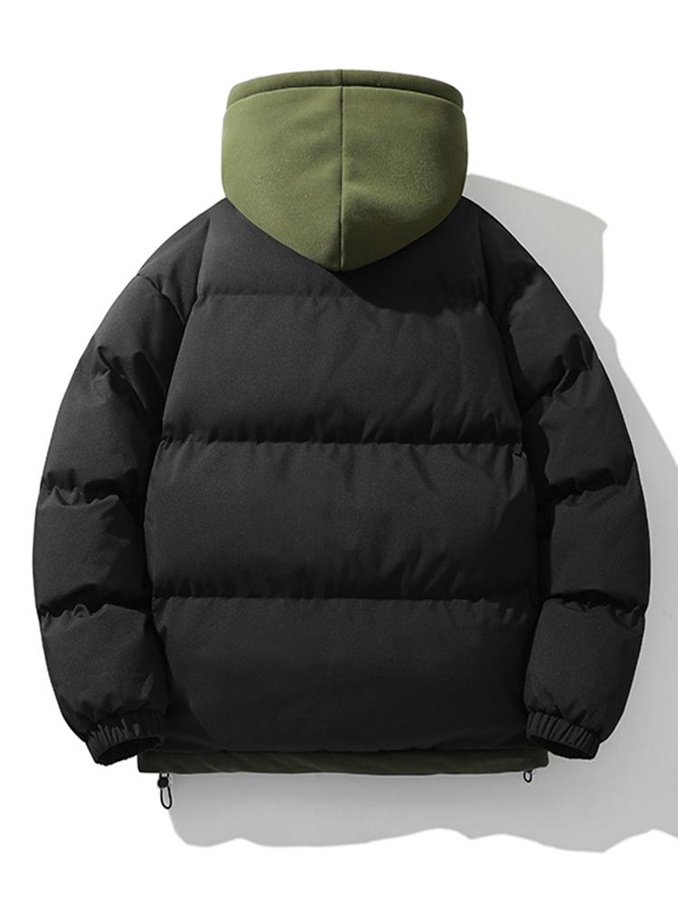 Caspian | Contrast Zip Up Hooded Puffer Coat