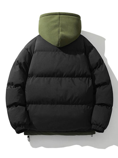 Caspian | Contrast Zip Up Hooded Puffer Coat
