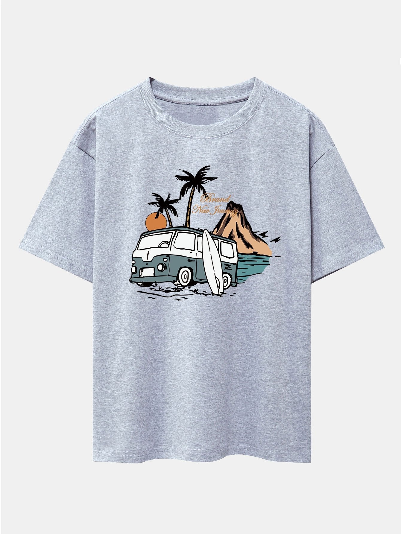 Emilio® | Car Island Print Drop Shoulder Oversize T-Shirt
