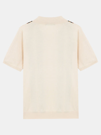 Jasper | Short Sleeve Striped Button Up Sweater Polo