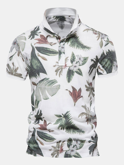 Lance® | Tropical Print Polo Shirt