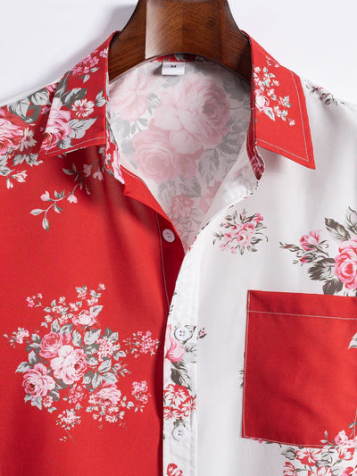 Warren® | Two Tone Rose Print Button Up Shirt