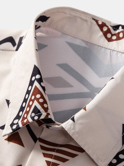 Hermes® | Aztec Geometric Print Shirt & Swim Shorts