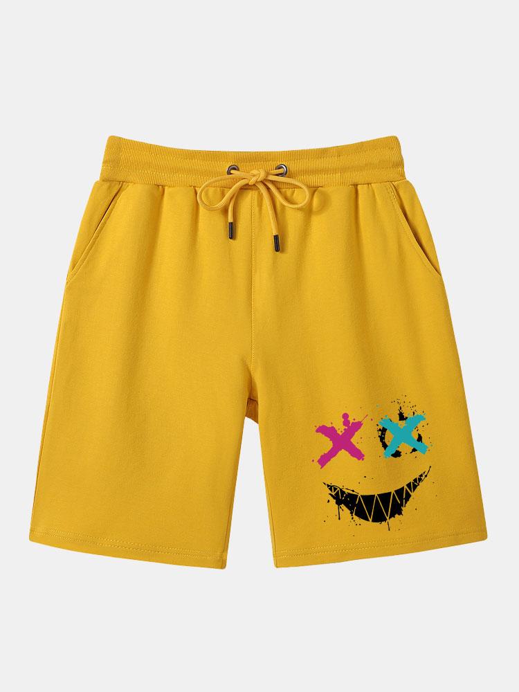Evaristo® | Graffiti Smiley Face Print Man Mid Length Shorts
