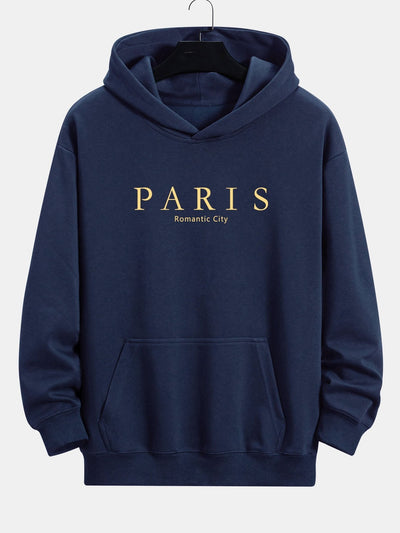 John | Paris Slogan Print Relax Fit Hoodie