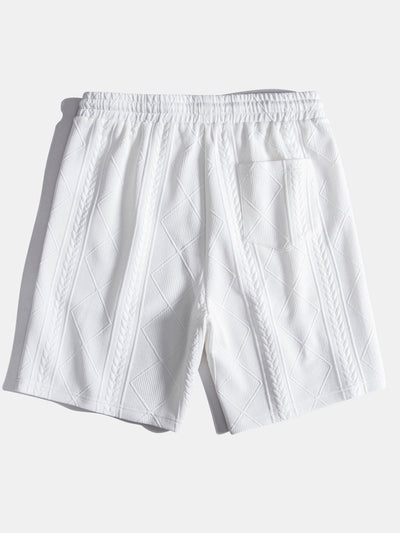 Adelphius® | 3 Pieces Geometric Jacquard Drawstring Shorts