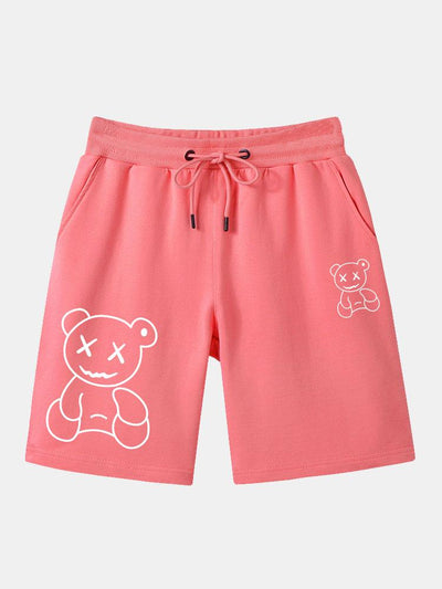 Bahadir® | Line Shaped Bear Print Shorts