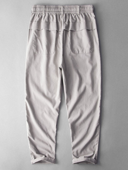 Fabricio® | Straight Leg Linen Cotton Blend Pants