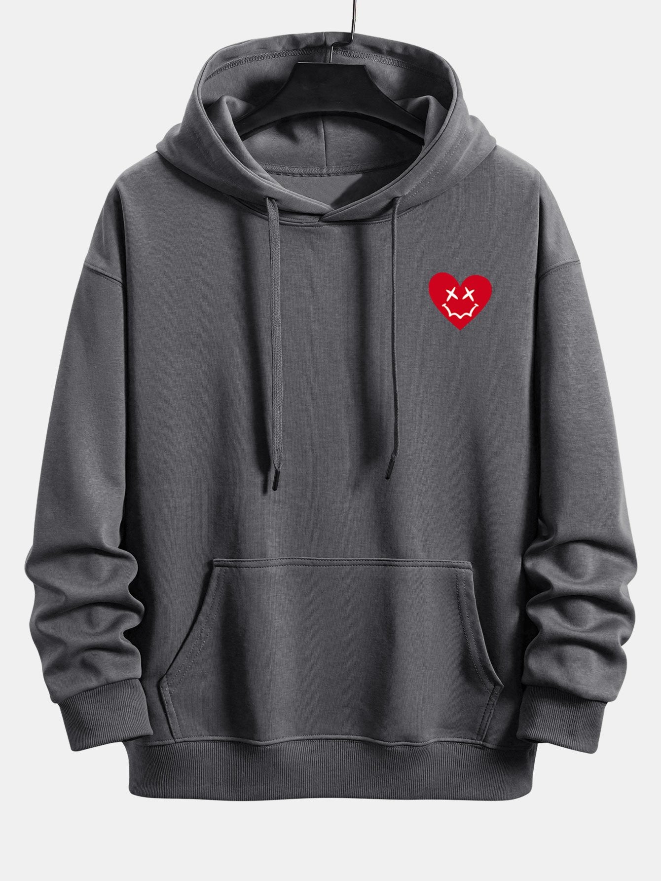 Vernon | Heart Shaped Smiley Face Print Relax Fit Hoodie