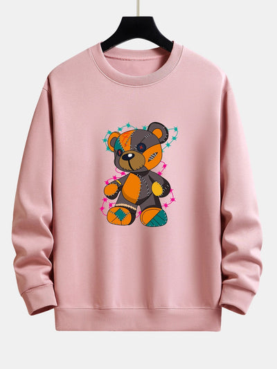 Javier® | Tattered Bear Print Relax Fit Sweatshirt