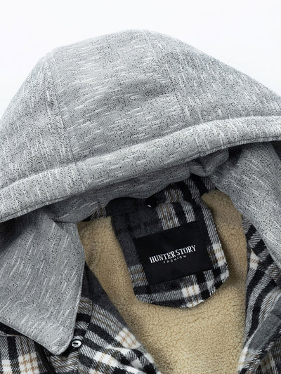 Forest | Teddy Fleece Lined Detachable Flannel Plaid Hooded Coat
