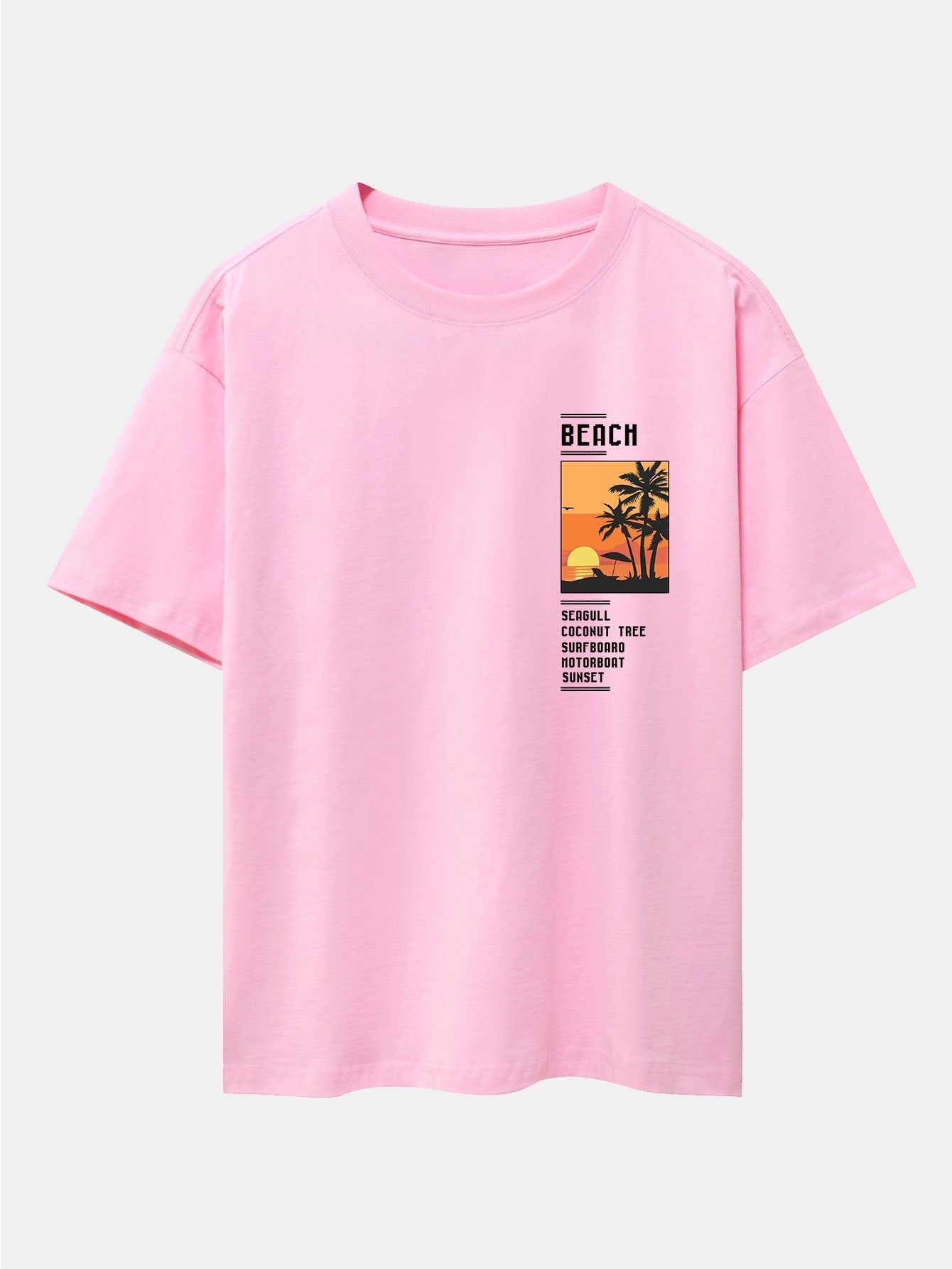 Aldo® | Beach Scenery Slogan Print Drop Shoulder Oversize T-Shirt