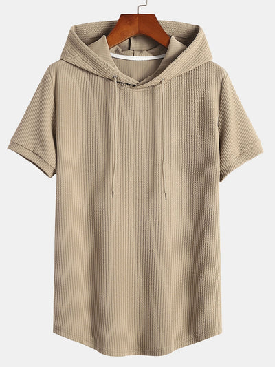 Aureliano® | Muscle Fit Ribbed Hooded T-Shirt