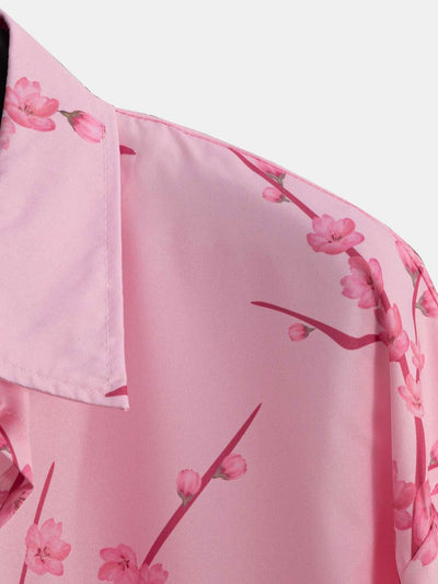 Justo® | Cherry Blossoms Print Button Up Shirt