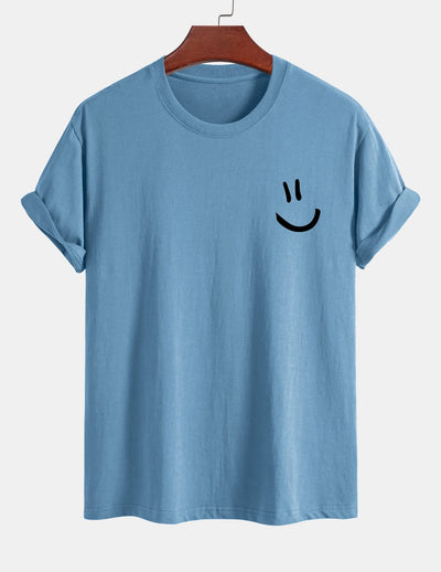 Ernest® | Regular Fit Smiley Face Print Cotton T-Shirt