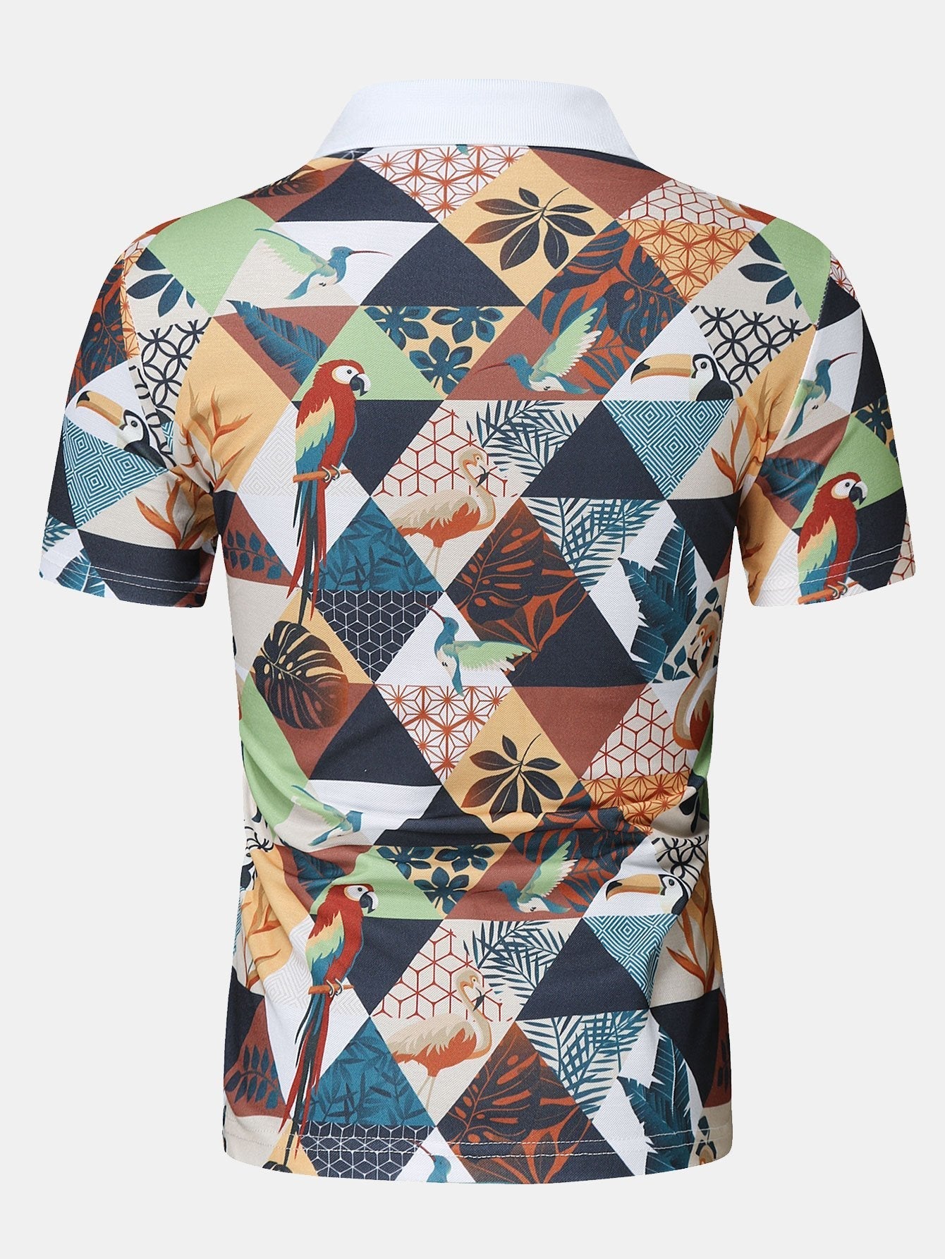 Edgardo® | Flamingo Tropical Print Polo Shirt