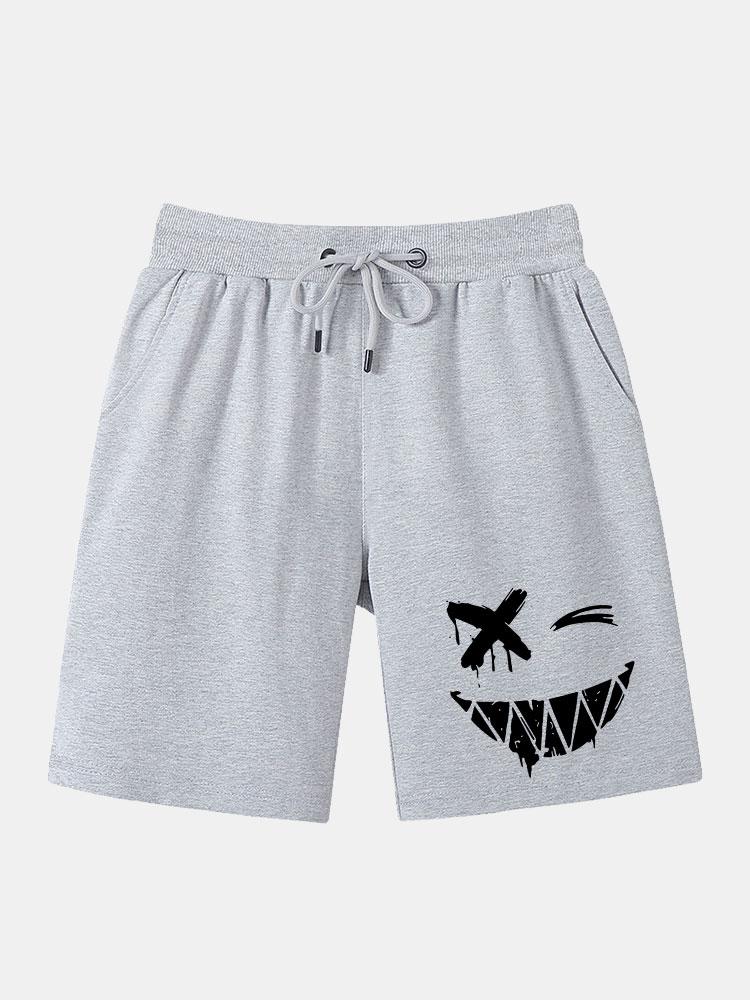 Gualterio® | Dissolved Smiley Face Print Man Mid Length Shorts