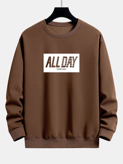 Aldhelm® | All Day Slogan Print Relax Fit Sweatshirt