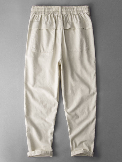 Fabricio® | Straight Leg Linen Cotton Blend Pants